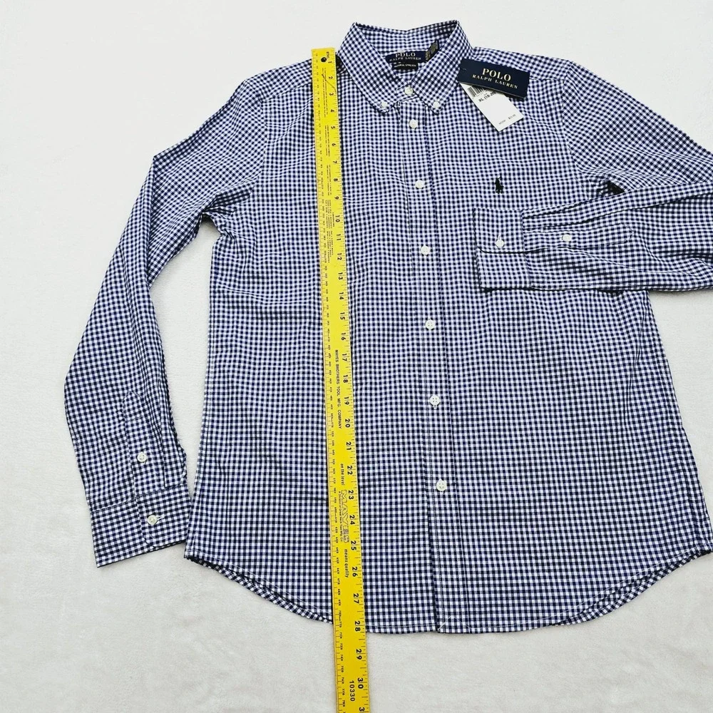 Polo Ralph Lauren Button Down Boys XL 18-20 Blue Gingham Check Preppy Ivy NEW‎